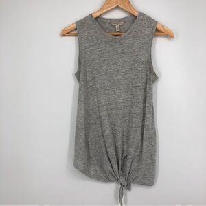 Banana Republic‎ 100% Linen Tank Top Tie Front Womens XS Gray Sleeveless